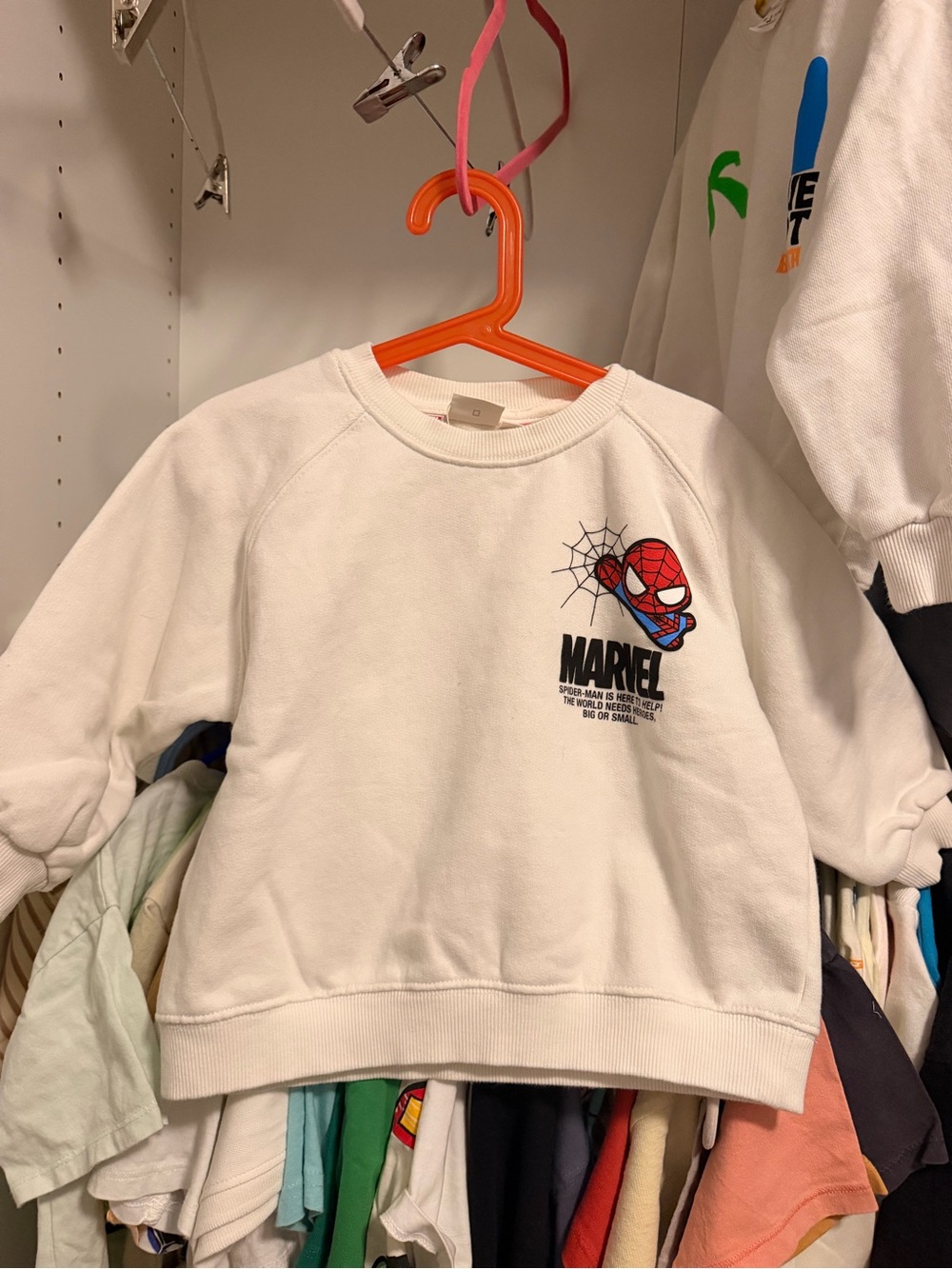 Zara toddler boys 3-4 years Marvel Kids' White Spider-Man Graphic Sweatshirt